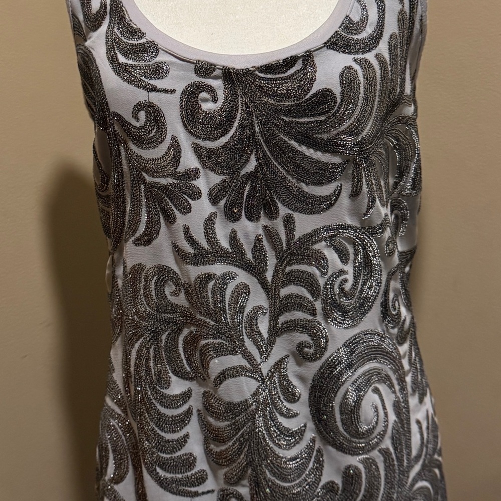 Express Silver Embellished Tank Top